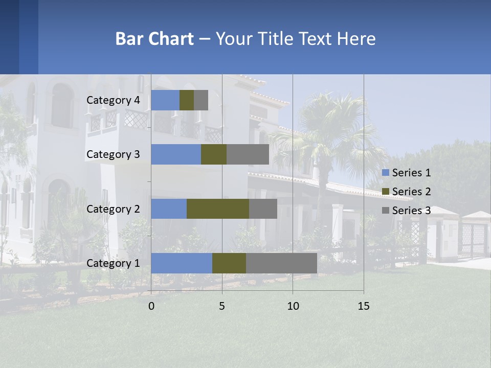 A Large White House With Palm Trees In Front Of It PowerPoint Template