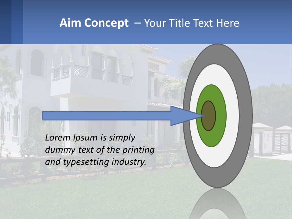 A Large White House With Palm Trees In Front Of It PowerPoint Template