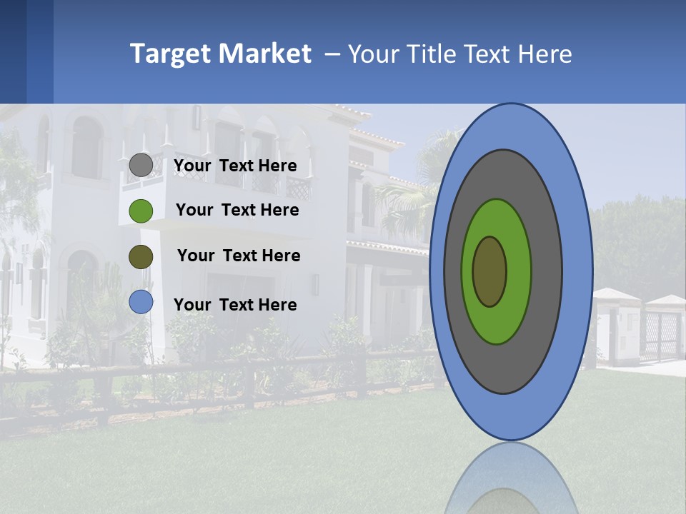 A Large White House With Palm Trees In Front Of It PowerPoint Template