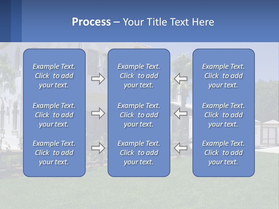 A Large White House With Palm Trees In Front Of It PowerPoint Template