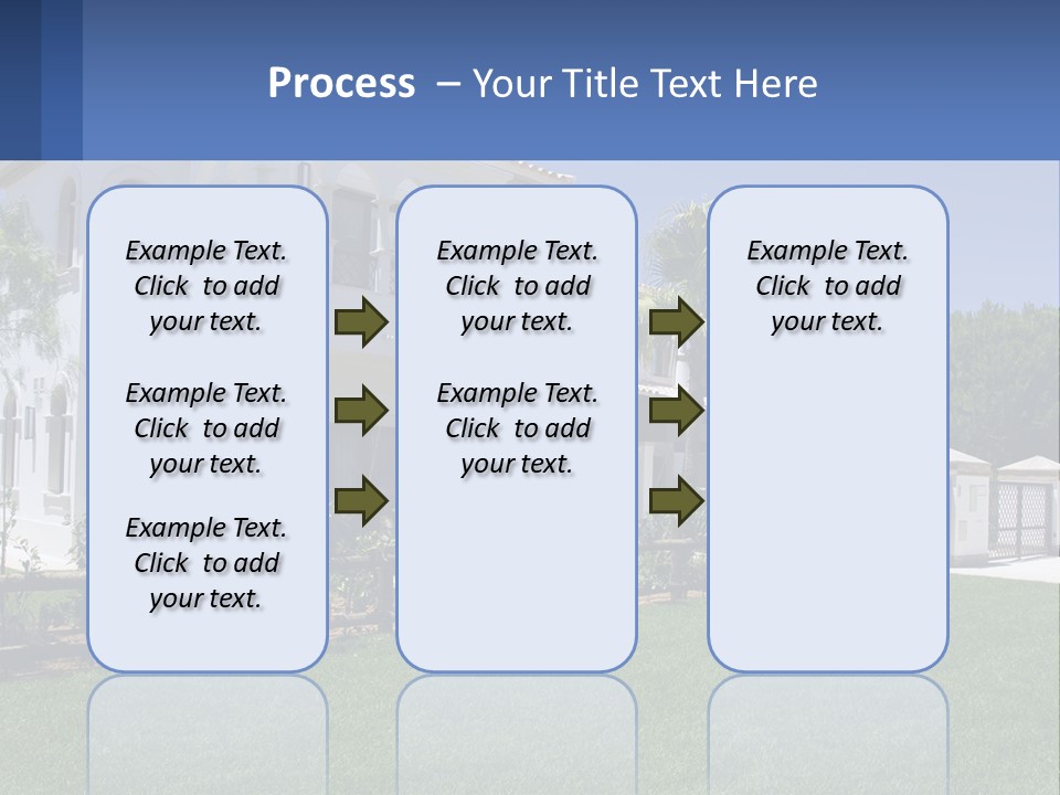 A Large White House With Palm Trees In Front Of It PowerPoint Template