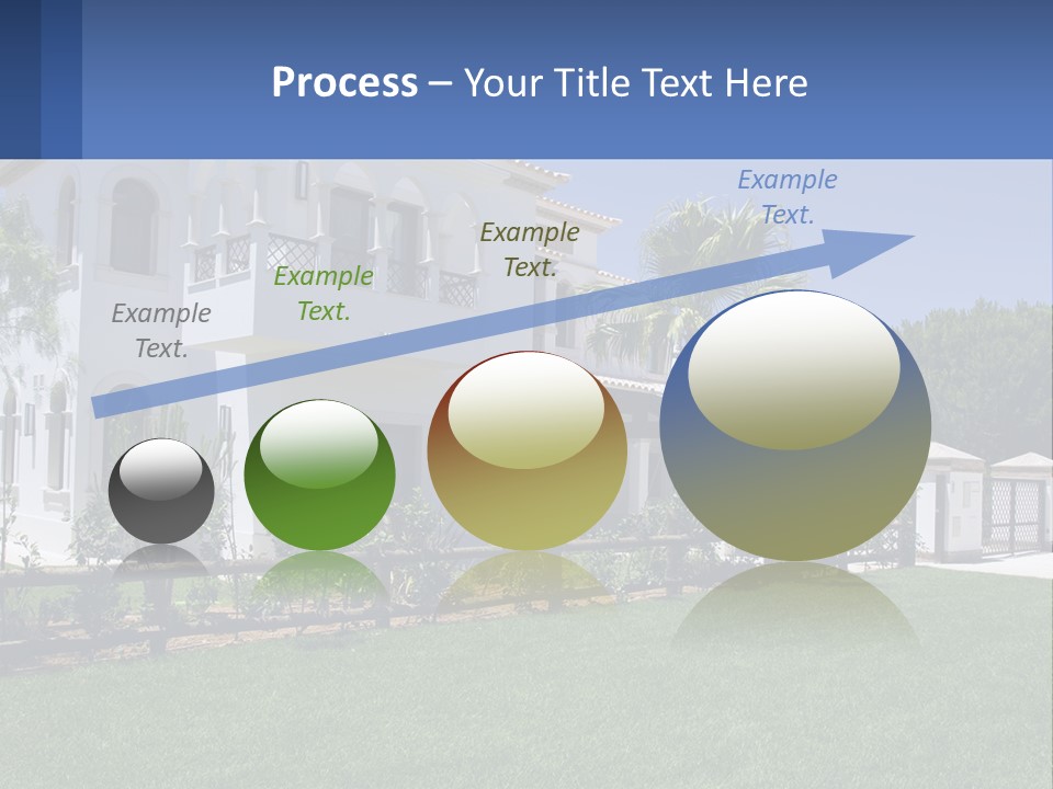 A Large White House With Palm Trees In Front Of It PowerPoint Template