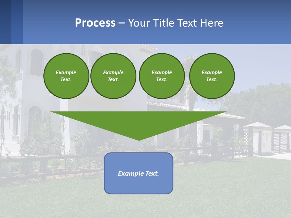 A Large White House With Palm Trees In Front Of It PowerPoint Template