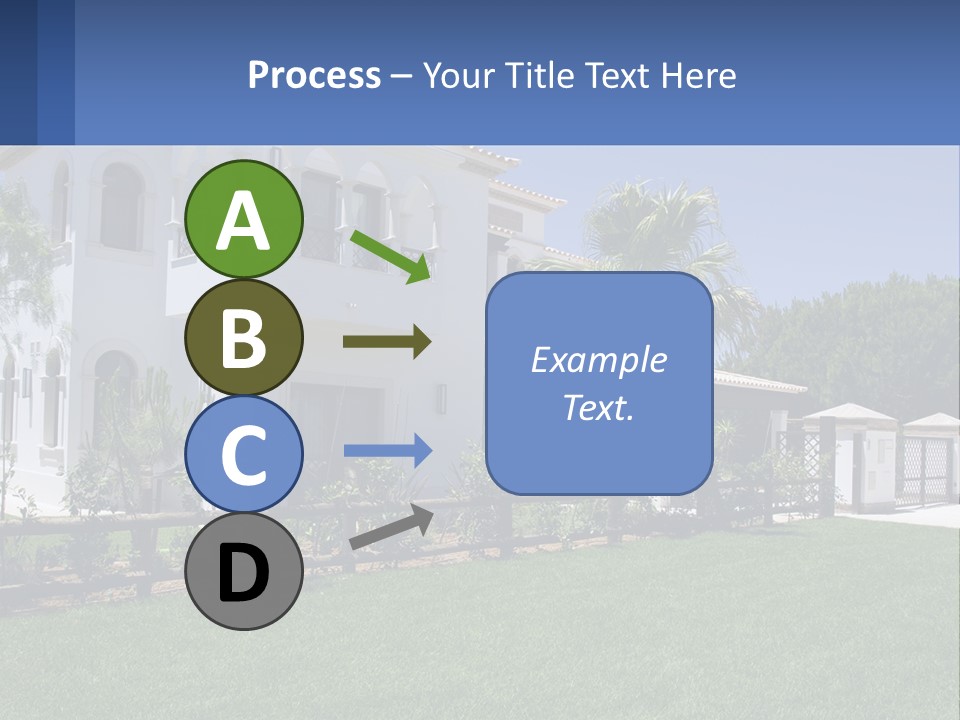 A Large White House With Palm Trees In Front Of It PowerPoint Template