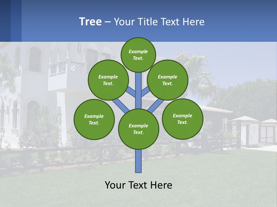 A Large White House With Palm Trees In Front Of It PowerPoint Template