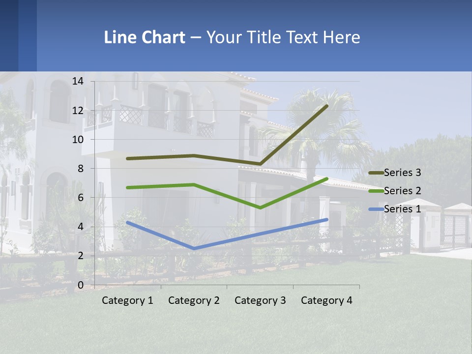 A Large White House With Palm Trees In Front Of It PowerPoint Template