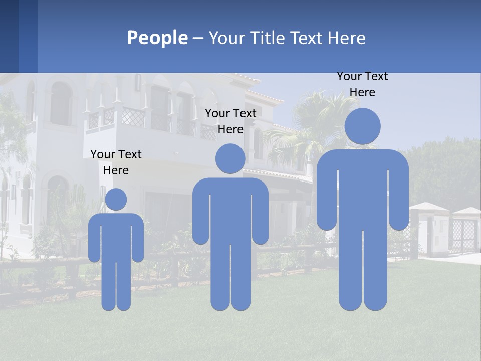 A Large White House With Palm Trees In Front Of It PowerPoint Template