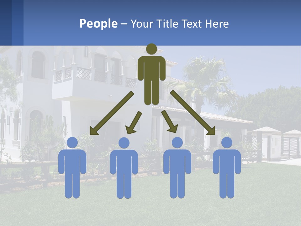 A Large White House With Palm Trees In Front Of It PowerPoint Template