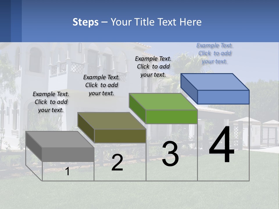 A Large White House With Palm Trees In Front Of It PowerPoint Template