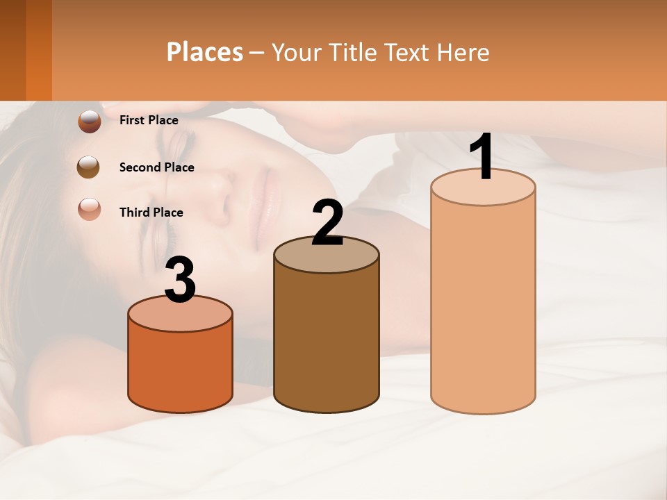 A Woman Laying In Bed With Her Eyes Closed PowerPoint Template