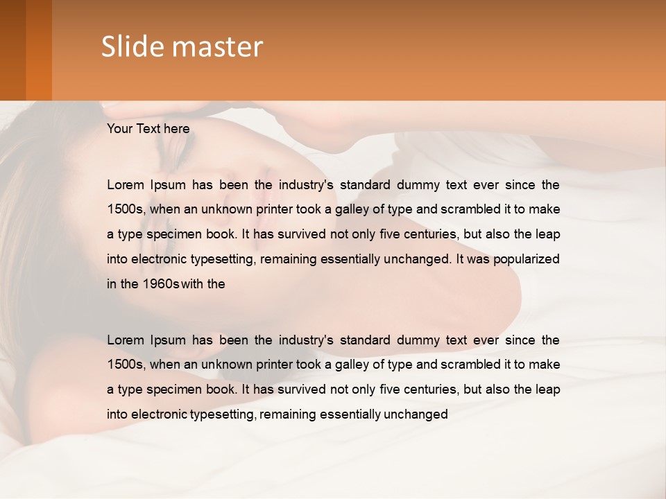 A Woman Laying In Bed With Her Eyes Closed PowerPoint Template