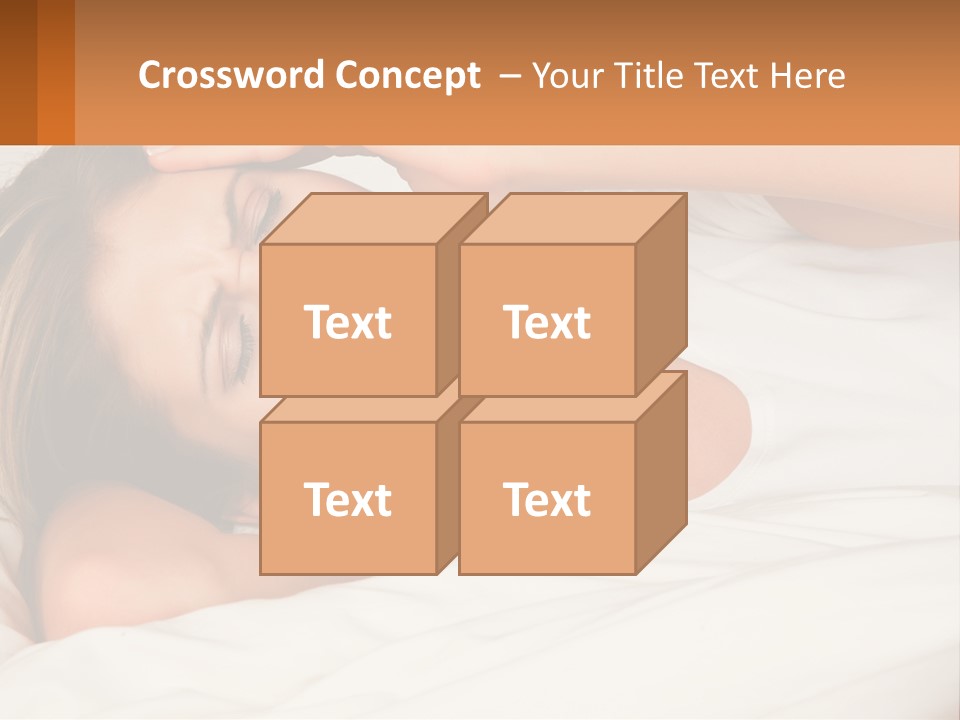 A Woman Laying In Bed With Her Eyes Closed PowerPoint Template