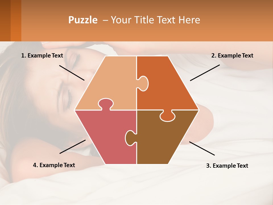 A Woman Laying In Bed With Her Eyes Closed PowerPoint Template