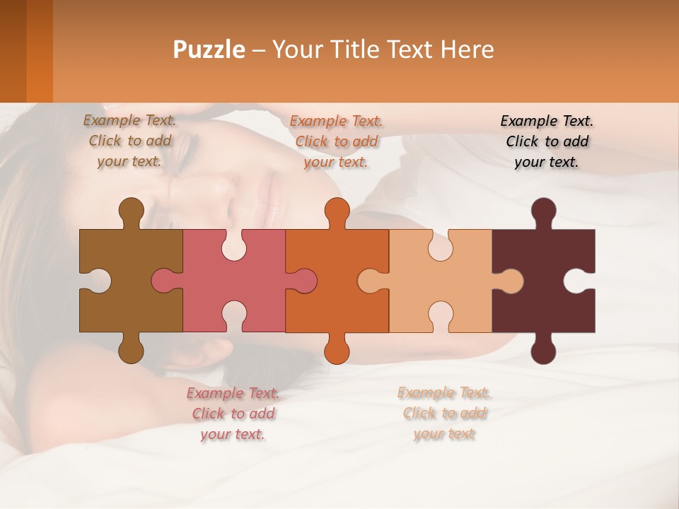 A Woman Laying In Bed With Her Eyes Closed PowerPoint Template