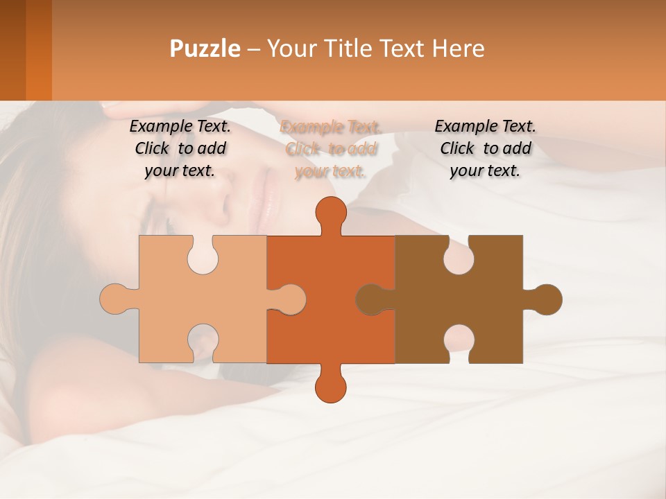 A Woman Laying In Bed With Her Eyes Closed PowerPoint Template