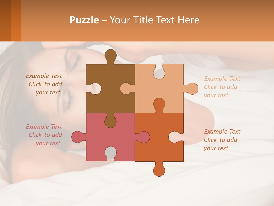 A Woman Laying In Bed With Her Eyes Closed PowerPoint Template