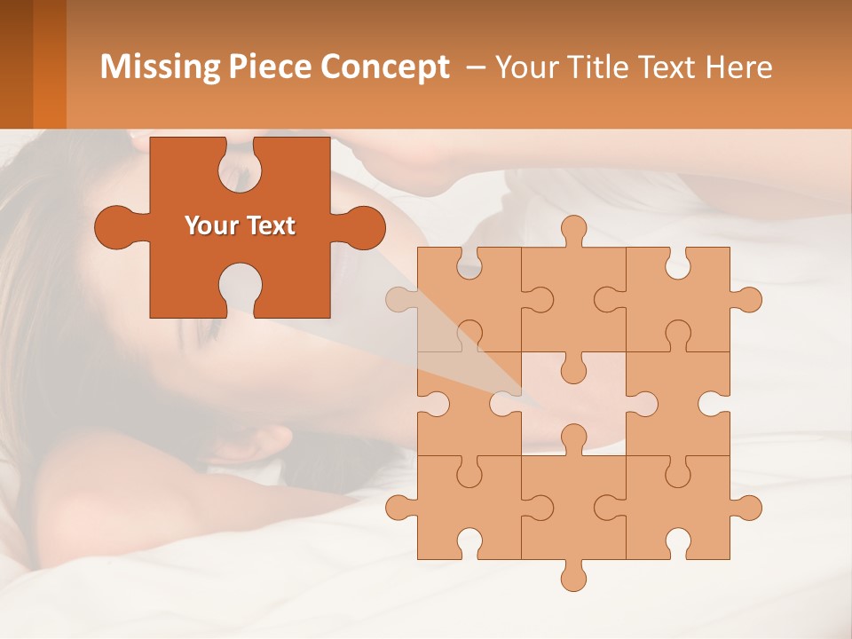 A Woman Laying In Bed With Her Eyes Closed PowerPoint Template