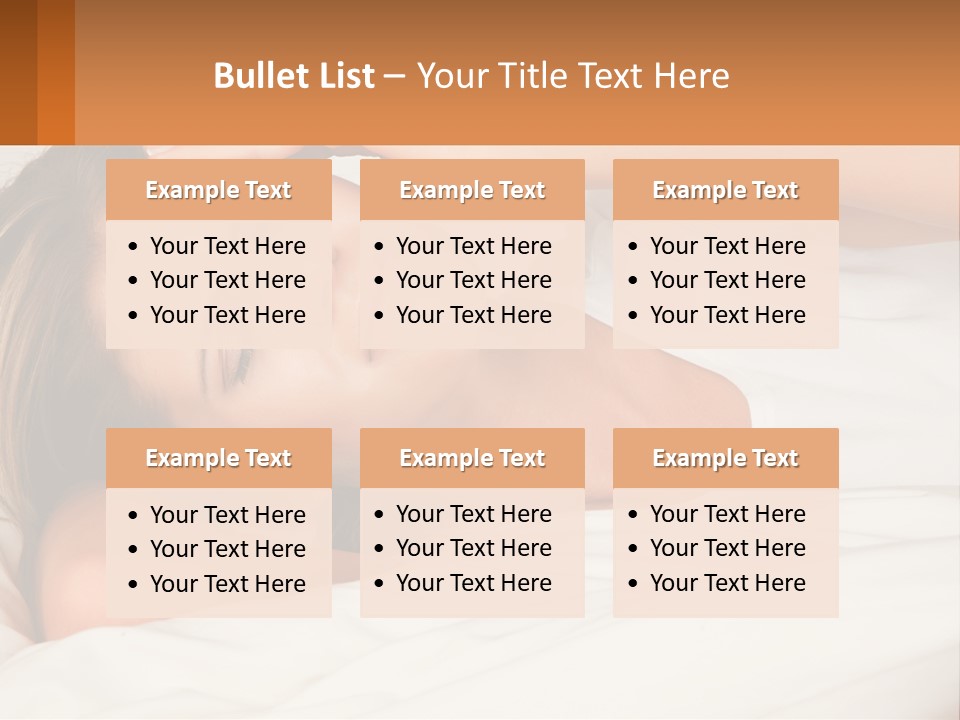 A Woman Laying In Bed With Her Eyes Closed PowerPoint Template