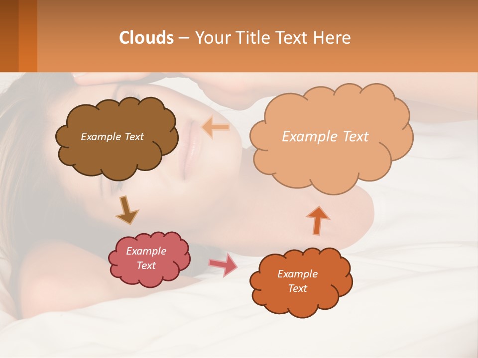 A Woman Laying In Bed With Her Eyes Closed PowerPoint Template