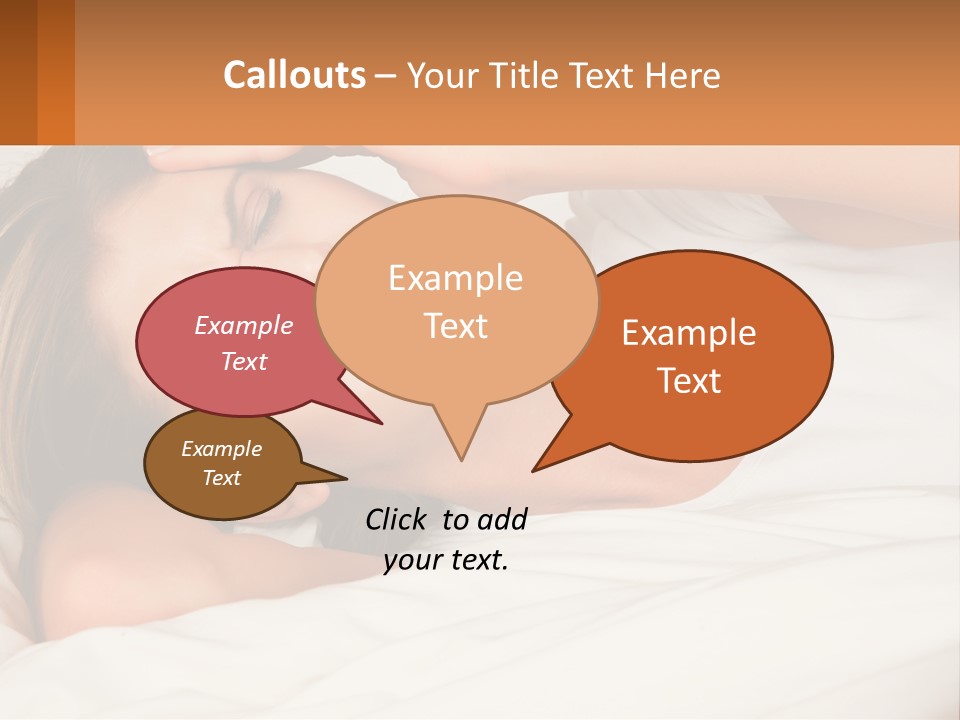 A Woman Laying In Bed With Her Eyes Closed PowerPoint Template