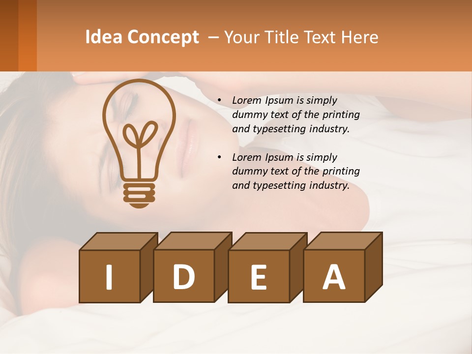 A Woman Laying In Bed With Her Eyes Closed PowerPoint Template