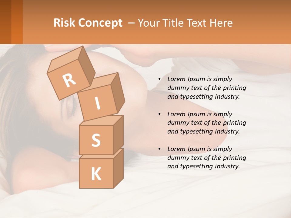 A Woman Laying In Bed With Her Eyes Closed PowerPoint Template