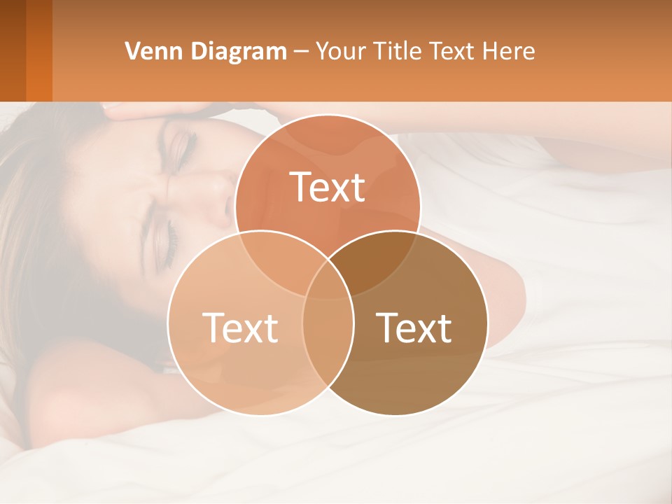 A Woman Laying In Bed With Her Eyes Closed PowerPoint Template