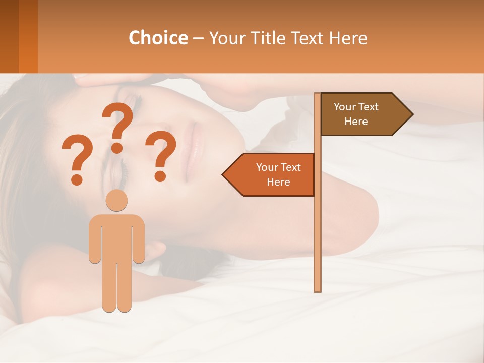 A Woman Laying In Bed With Her Eyes Closed PowerPoint Template