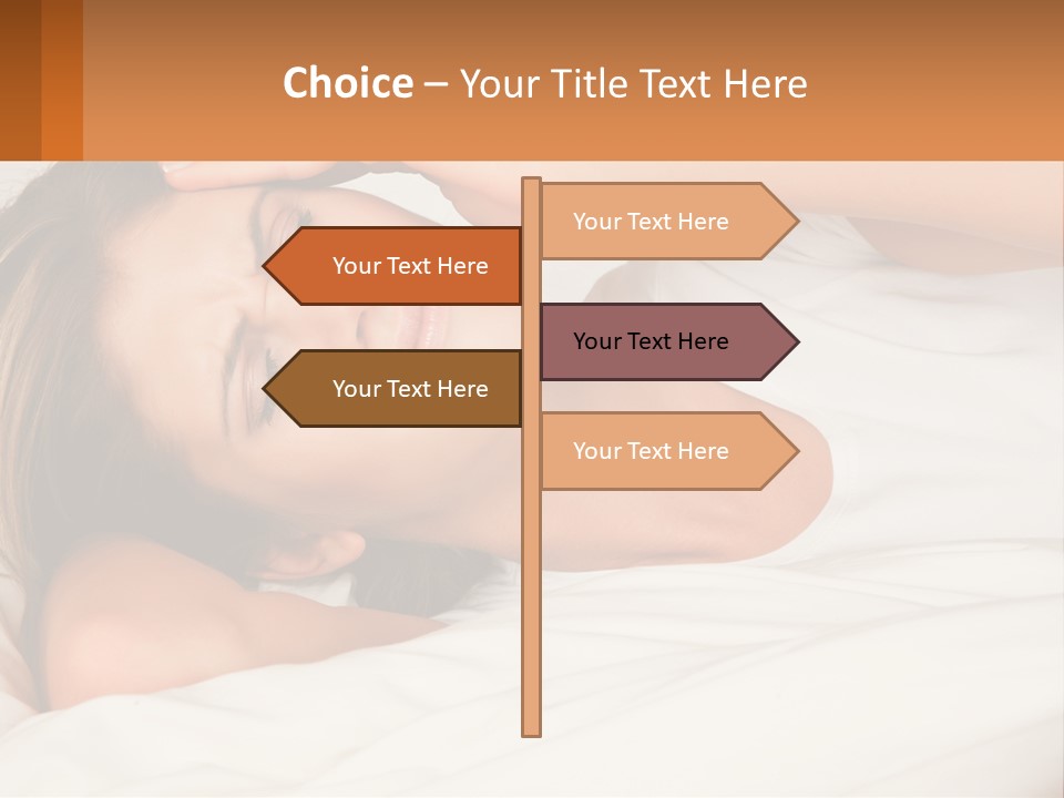 A Woman Laying In Bed With Her Eyes Closed PowerPoint Template