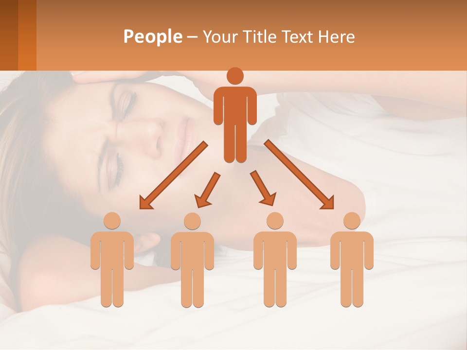 A Woman Laying In Bed With Her Eyes Closed PowerPoint Template