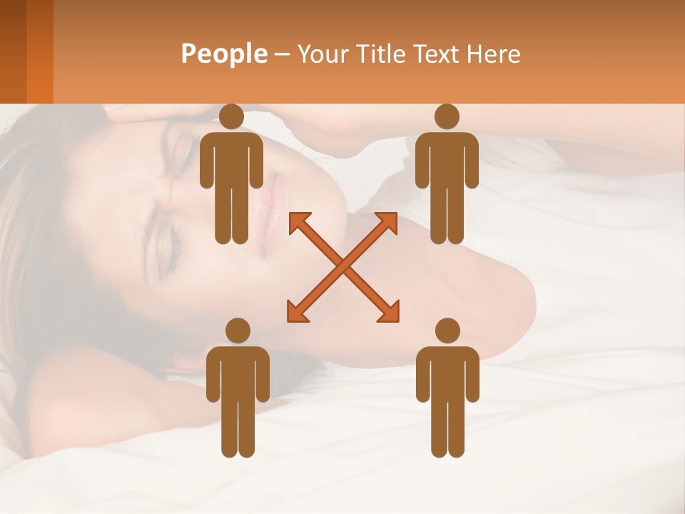 A Woman Laying In Bed With Her Eyes Closed PowerPoint Template