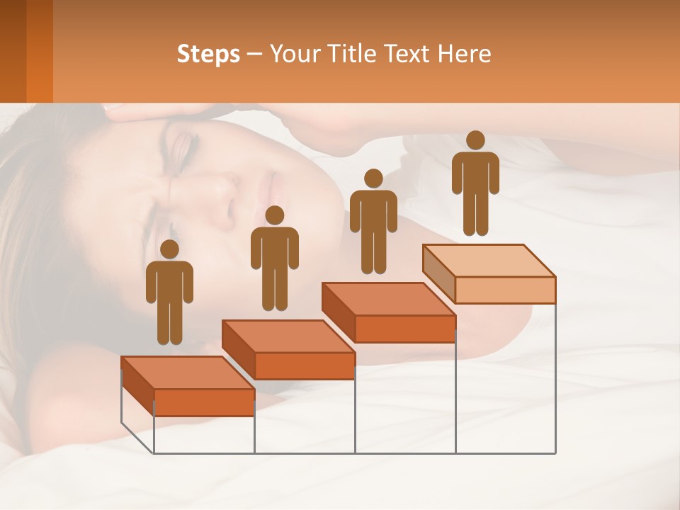 A Woman Laying In Bed With Her Eyes Closed PowerPoint Template