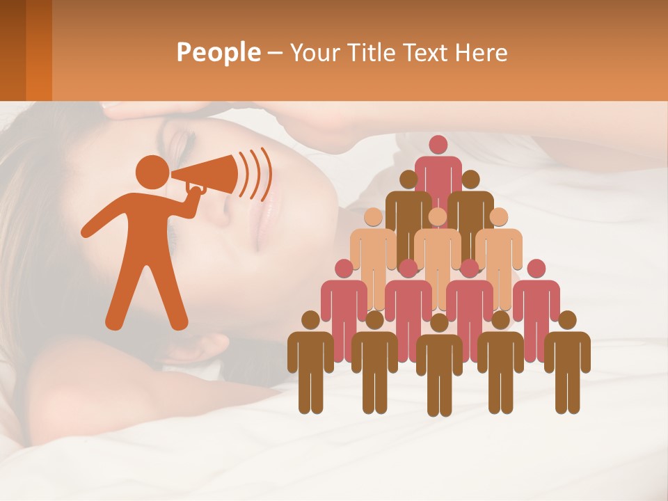 A Woman Laying In Bed With Her Eyes Closed PowerPoint Template