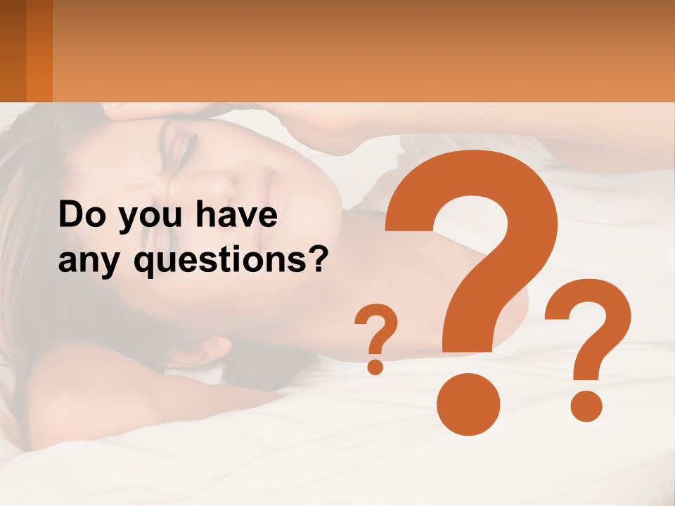 A Woman Laying In Bed With Her Eyes Closed PowerPoint Template
