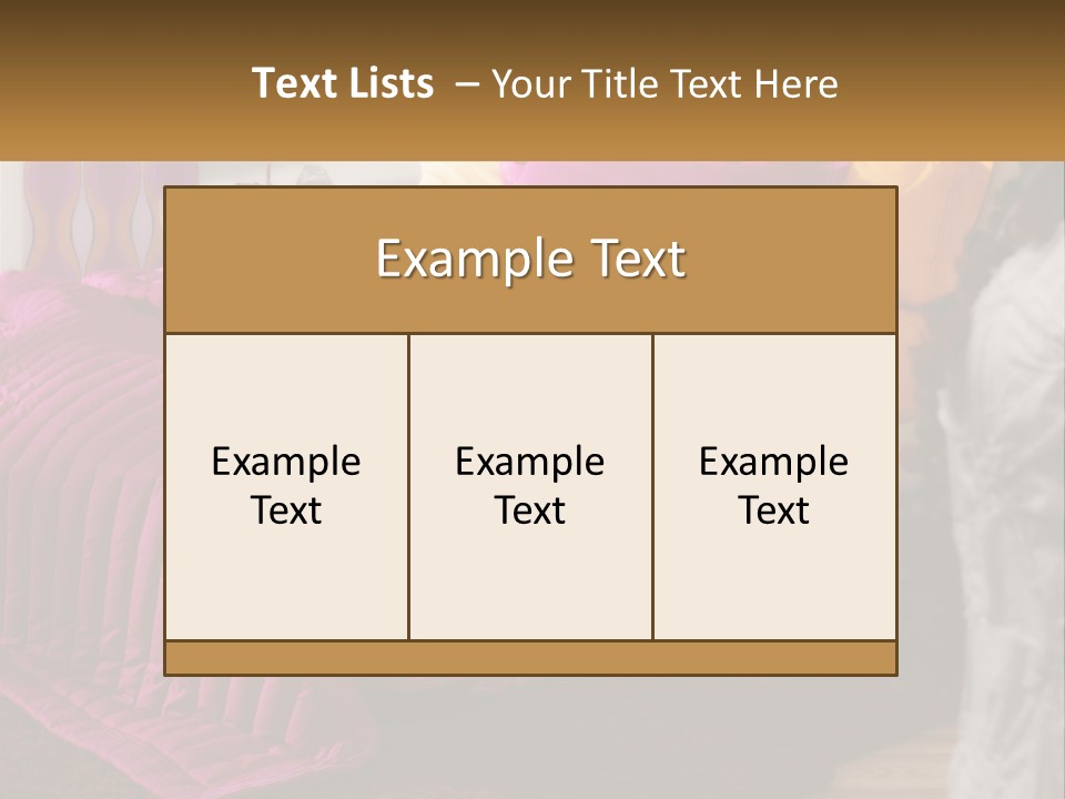 A Bedroom With A Bed Covered In A Pink And Yellow Blanket PowerPoint Template