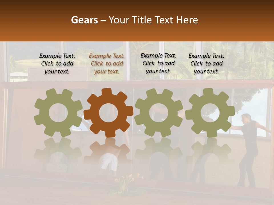 A Group Of People Standing In Front Of A Mirror PowerPoint Template