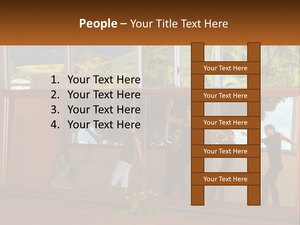 A Group Of People Standing In Front Of A Mirror PowerPoint Template