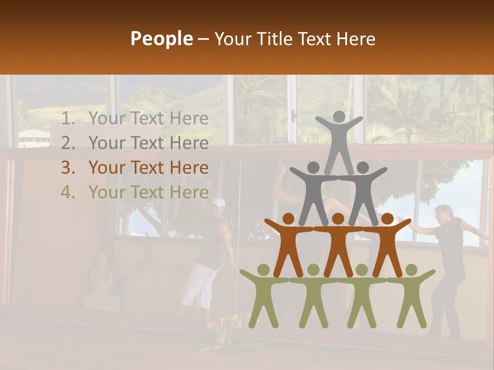 A Group Of People Standing In Front Of A Mirror PowerPoint Template