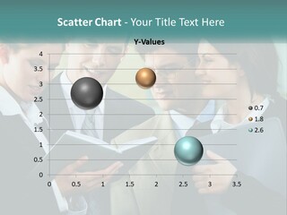 A Group Of Business People Looking At A Book PowerPoint Template