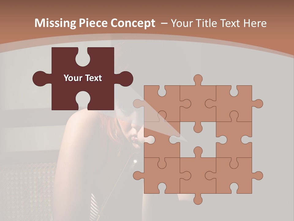 A Woman With Red Hair Is Sitting On The Floor PowerPoint Template