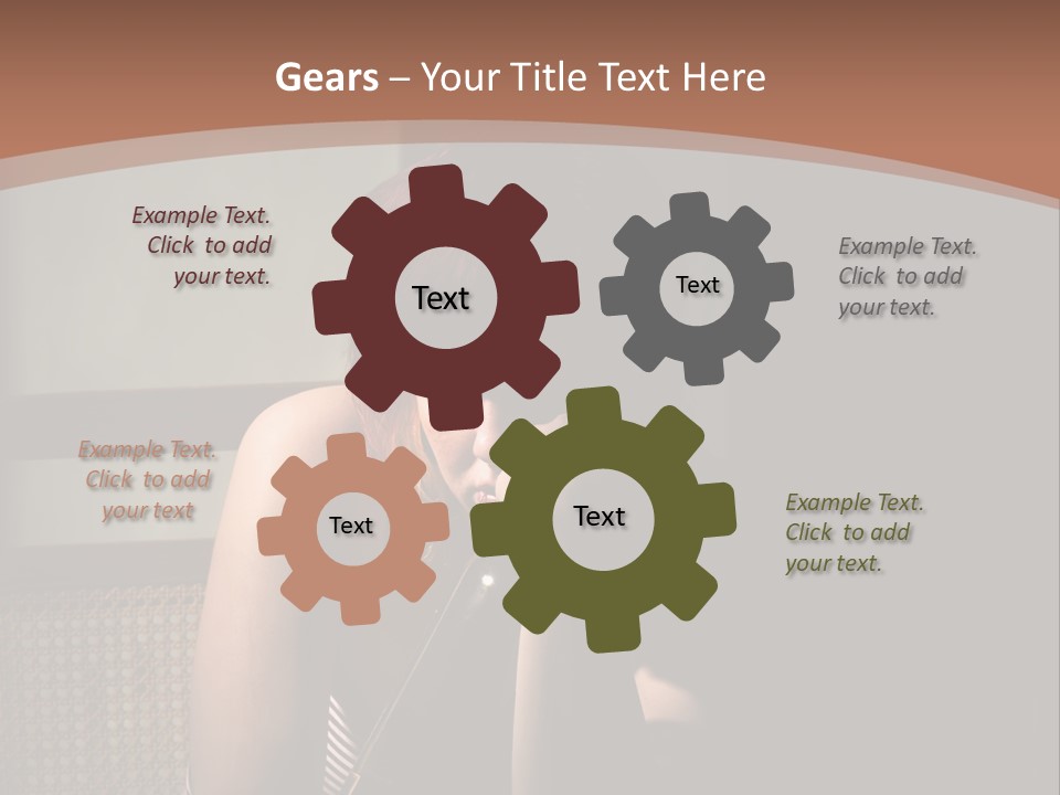 A Woman With Red Hair Is Sitting On The Floor PowerPoint Template