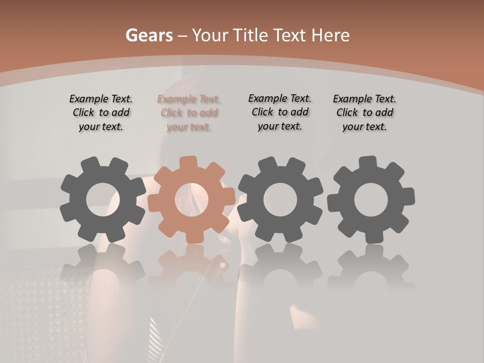 A Woman With Red Hair Is Sitting On The Floor PowerPoint Template