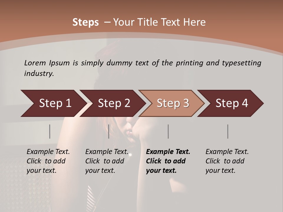 A Woman With Red Hair Is Sitting On The Floor PowerPoint Template