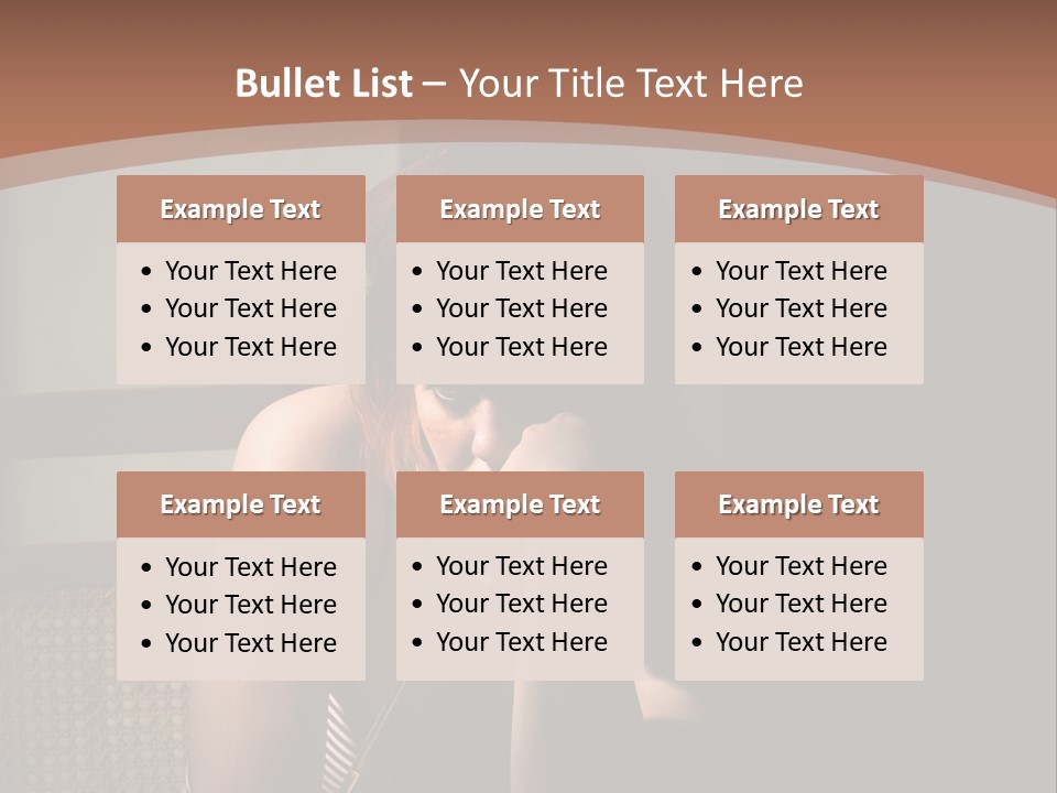 A Woman With Red Hair Is Sitting On The Floor PowerPoint Template