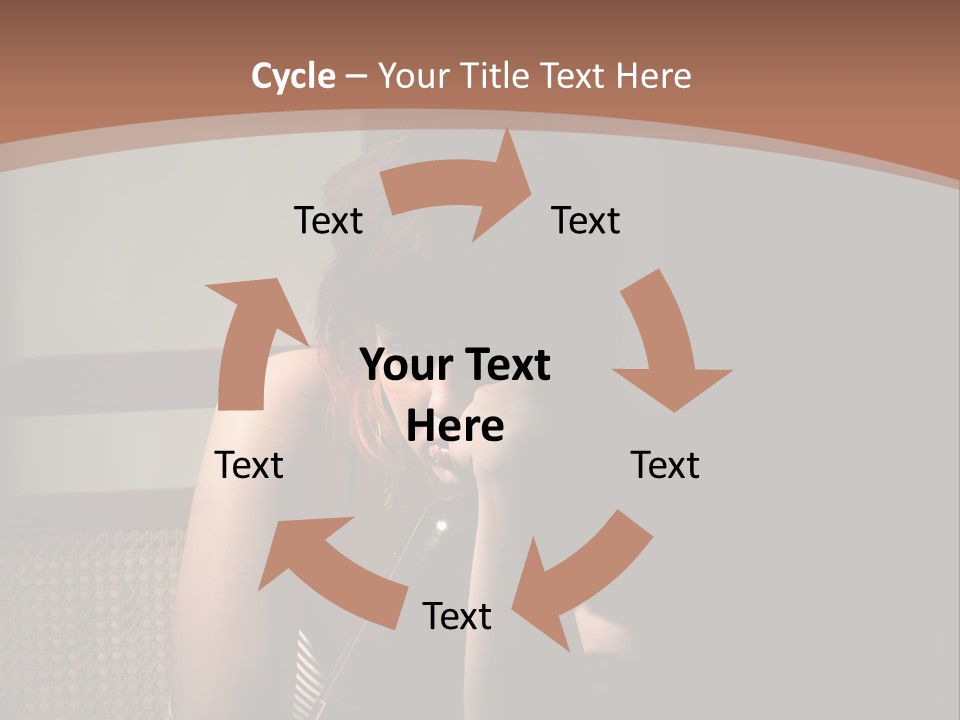 A Woman With Red Hair Is Sitting On The Floor PowerPoint Template