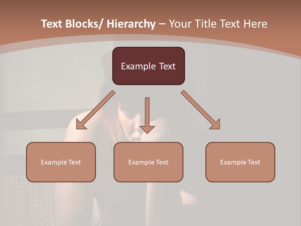 A Woman With Red Hair Is Sitting On The Floor PowerPoint Template