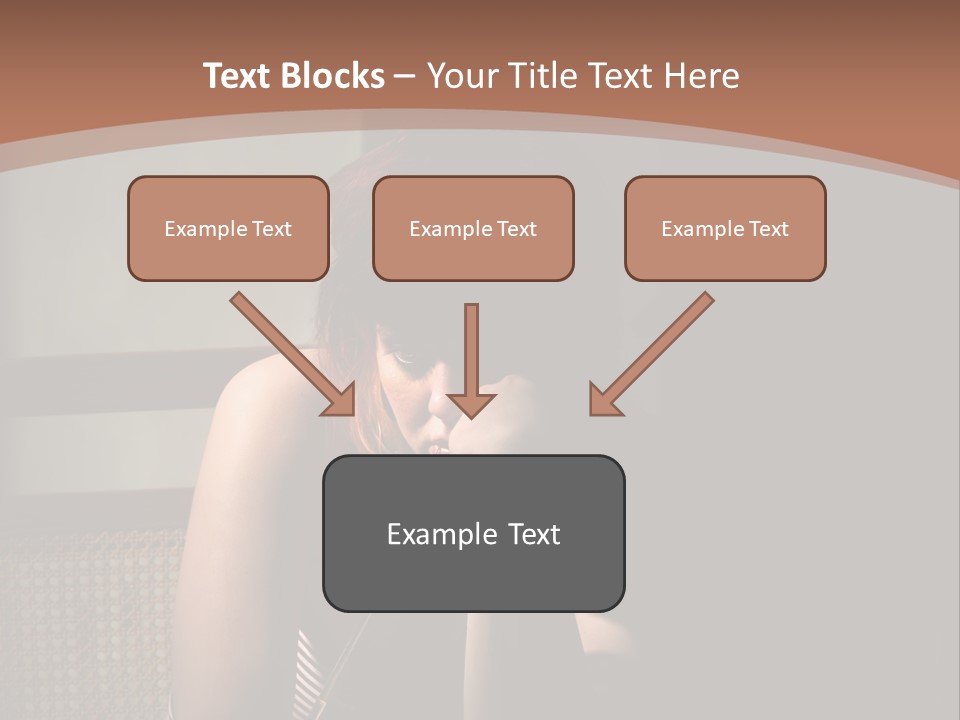 A Woman With Red Hair Is Sitting On The Floor PowerPoint Template