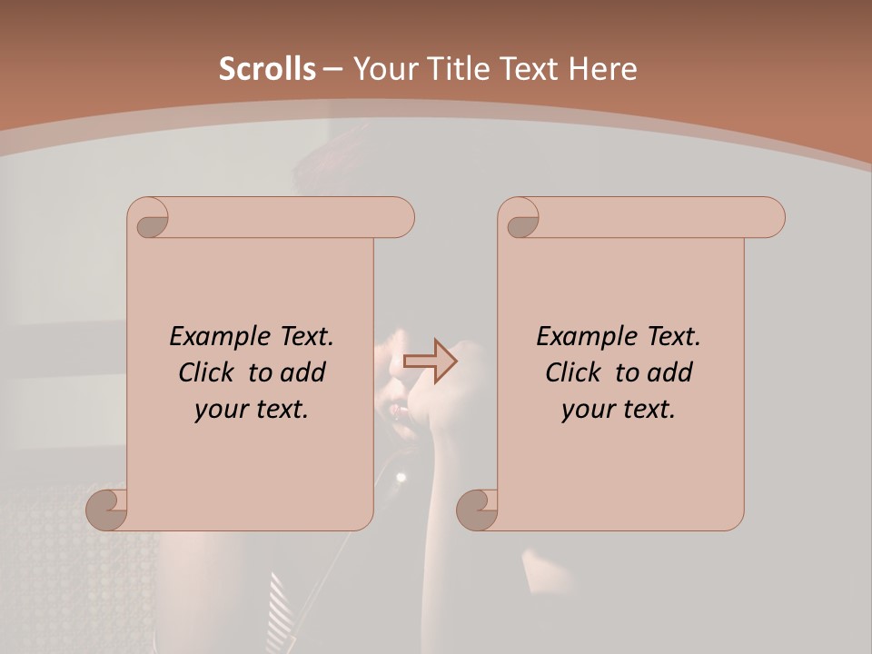 A Woman With Red Hair Is Sitting On The Floor PowerPoint Template