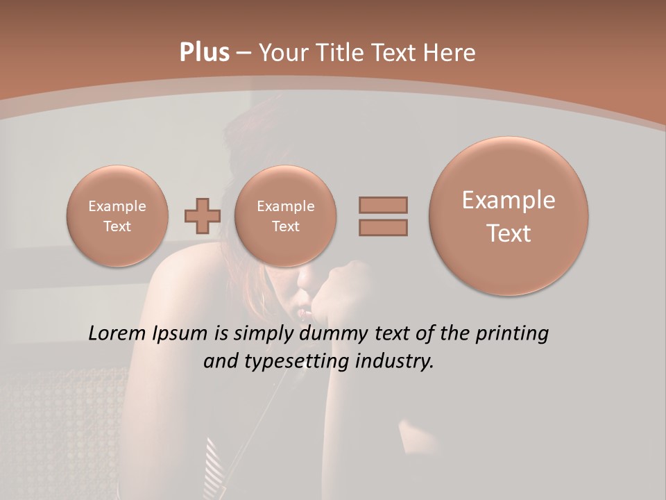 A Woman With Red Hair Is Sitting On The Floor PowerPoint Template