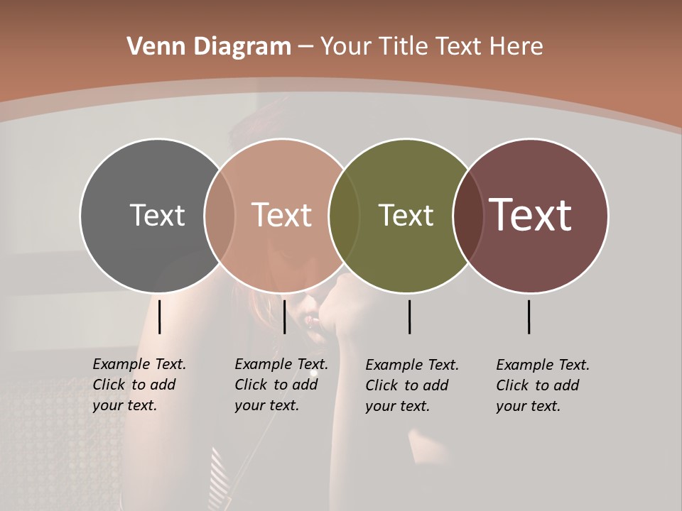 A Woman With Red Hair Is Sitting On The Floor PowerPoint Template